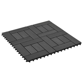 Set placi pardoseala, 11 buc vidaXL, Lemn compozit, 30 x 30 cm, Negru Set placi pardoseala, 11 buc vidaXL, Lemn compozit, 30 x 30 cm, Negru