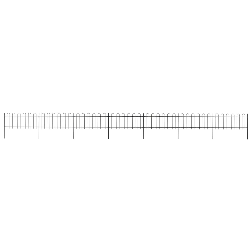 Gard de gradina cu varf curbat vidaXL,Otel, 11,9 x 0,8 m, Negru