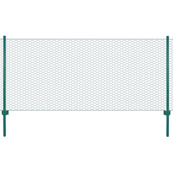 Set 1 rola de plasa de gard cu 11 stalpi, vidaXL, Otel vopsit electrostatic, 25 x 0,5 m, stalp 0,8 m, Verde Set 1 rola de plasa de gard cu 11 stalpi, vidaXL, Otel vopsit electrostatic, 25 x 0,5 m, stalp 0,8 m, Verde
