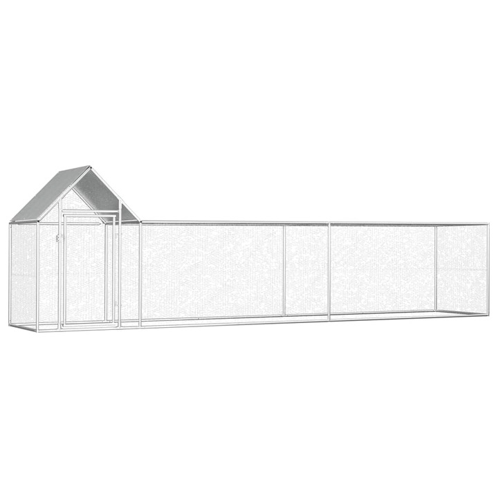 Cotet pentru pasari vidaXL, 5 x 1 x 1,5 m, otel galvanizat, 30.13 kg