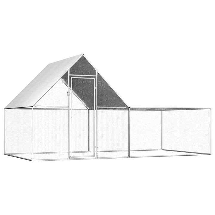 Cotet pentru pasari vidaXL, 4 x 2 x 2 m, otel galvanizat, 32.12 kg