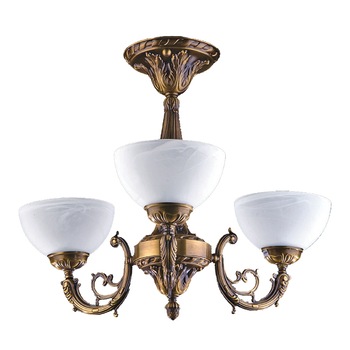 Lustra BUSSY LIGHTING 7192 3 brate ,E27 3x60w finisaj bronz-antiq / Sticla alabastru Alb Lustra BUSSY LIGHTING 7192 3 brate ,E27 3x60w finisaj bronz-antiq / Sticla alabastru Alb