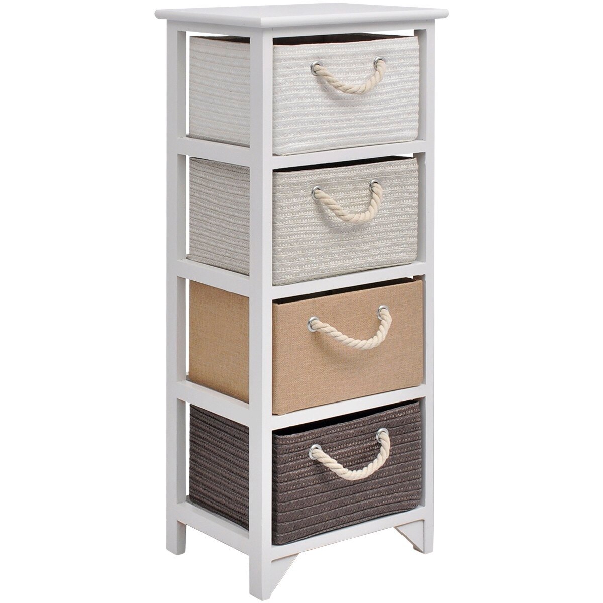 Dulap de depozitare, vidaXL, Lemn de Paulownia, Alb, 38 x 28 x 86.5 cm cm