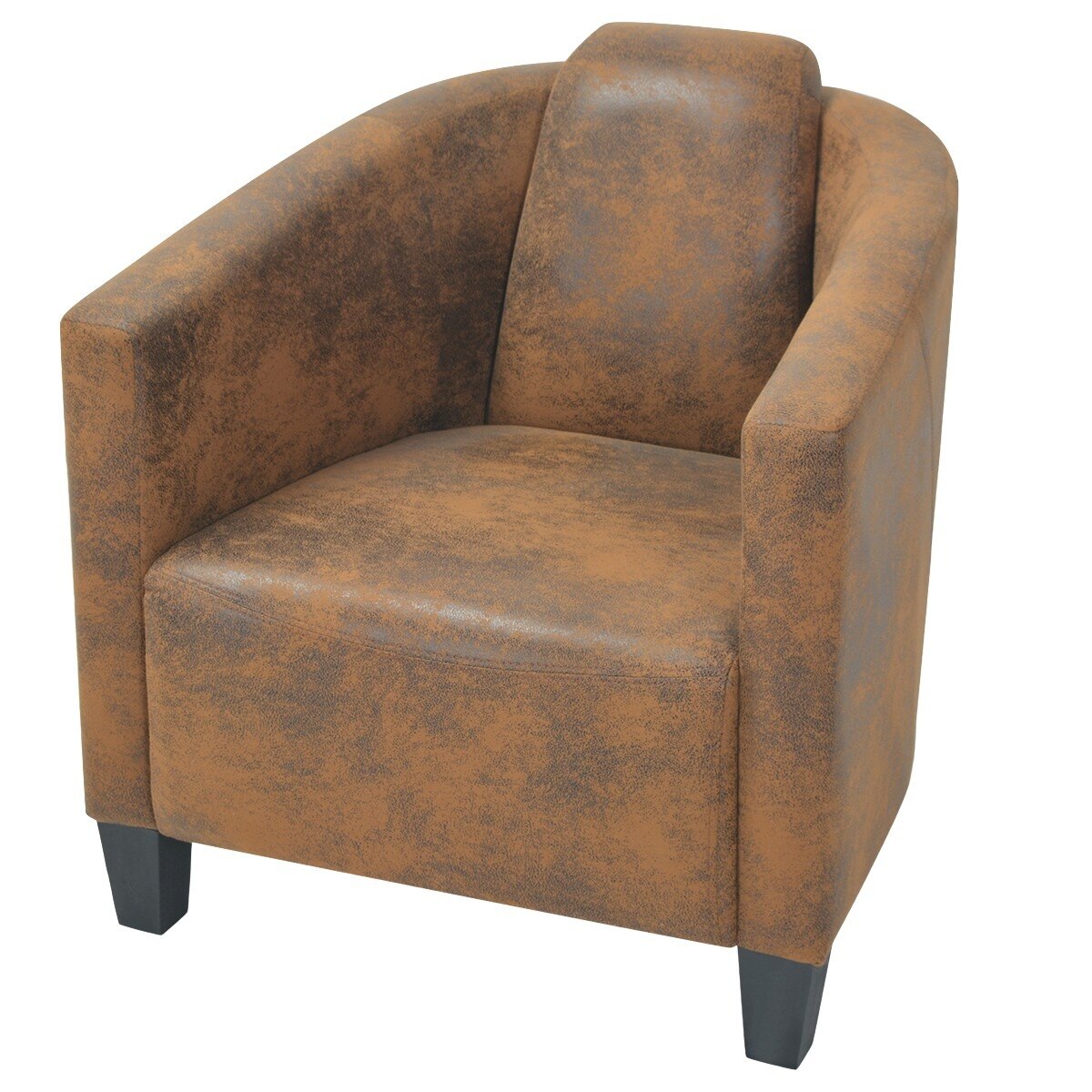 Fotoliu clasic, cu tapiterie textila, vidaXL, cadru de lemn, Maro, 67.52 x 70 x 69.5 cm