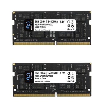 Memorie RAM 16 GB , set 2x8 GB , sodimm ddr4, 2400 Mhz, Nelbo, pentru laptop Memorie RAM 16 GB , set 2x8 GB , sodimm ddr4, 2400 Mhz, Nelbo, pentru laptop