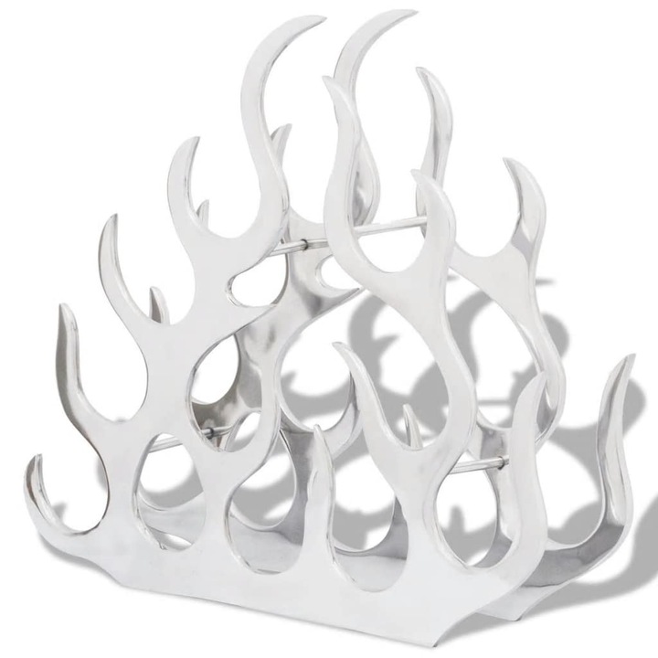 vidaXL ezüstszínű alumínium bortartó állvány 11 palackhoz