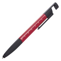 Pix multifunctional rosu 6 in 1 cu rigla, 2 surubelnite, touchscreen, suport de telefon si curatator ecran