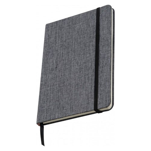 Agenda nedatata A5 cu coperta din panza culoarea gri 160 pagini lineata/dictando