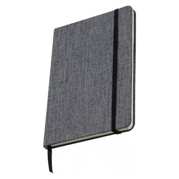 Agenda nedatata A5 cu coperta din panza culoarea gri 160 pagini lineata/dictando Agenda nedatata A5 cu coperta din panza culoarea gri 160 pagini lineata/dictando