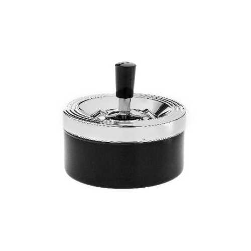 Scrumiera Angelo Spin neagra si crom