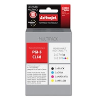 Set 4 Cartuse cerneala, ActiveJet, compatibile Canon Canon PGI-5Bk, CLI-8C, CLI-8M, CLI-8Y Pixma IP3500 IP4200 IP4200R IP4300 IP4500 IP5200 IP5300 IP6600D IP6700D IX4000 IX5000 MP520 MP530 MP600 Pixma MP610 MP800R MP810 MP830 MP950