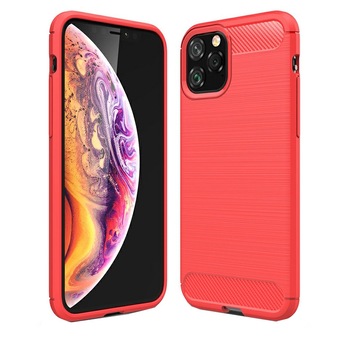 Husa de protectie BIBILEL cu insertii carbon pentru Iphone 11 Pro, protectie spate, bumper, capac de protectie, Rosu, BBL1111 Husa de protectie BIBILEL cu insertii carbon pentru Iphone 11 Pro, protectie spate, bumper, capac de protectie, Rosu, BBL1111