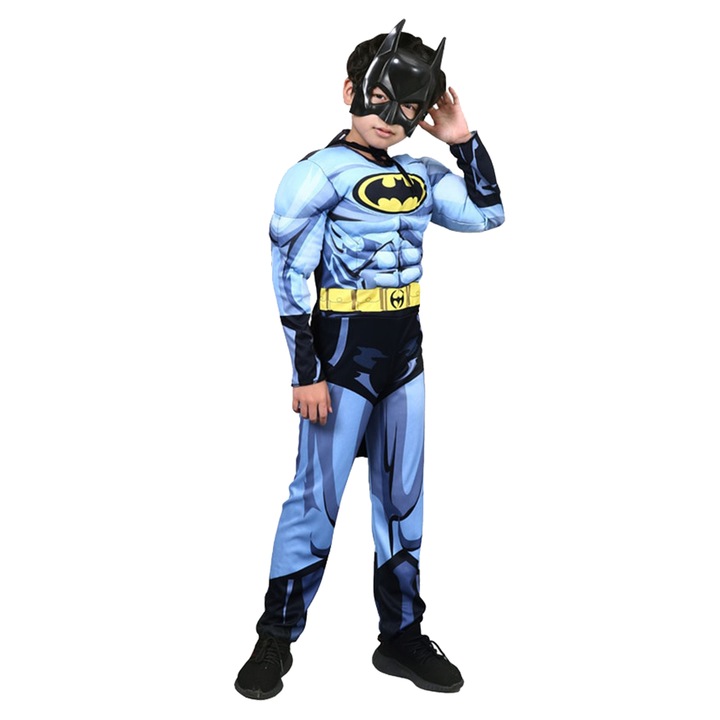 Costum Batman cu muschi pentru copii, S, 3 - 5 ani 100-110 cm