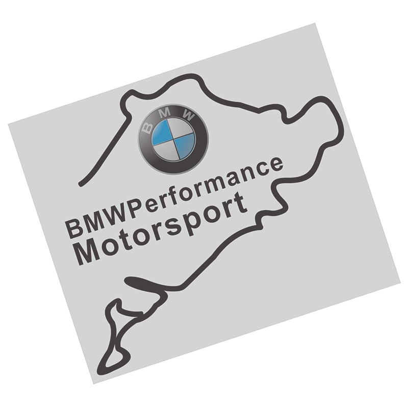 Sticker Decorativ BMW Performance Motorsport Capac Carburant scris NEGRU 11x13cm