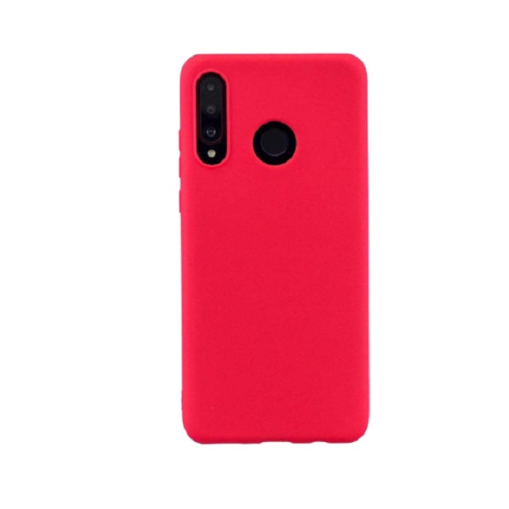 Husa silicon antisoc cu microfibra in interior pentru Huawei P40 Lite E, Rosu