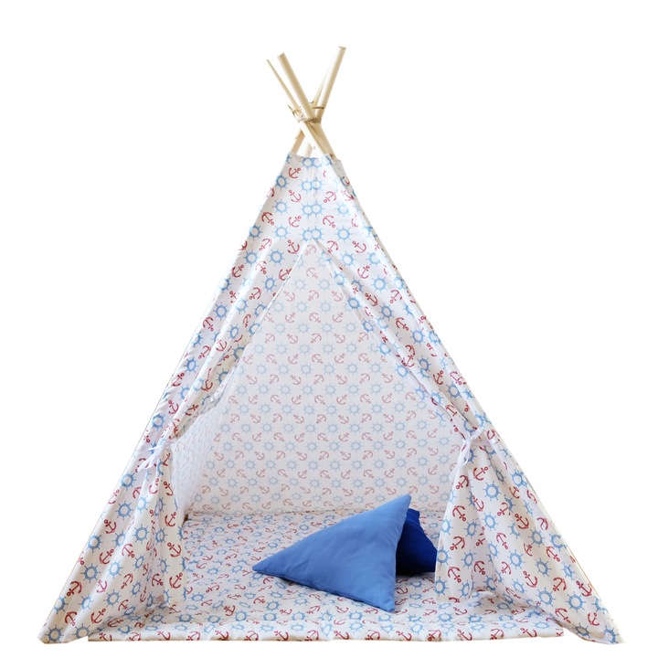 Set cort copii, Cort + Saltea, Loofy Teepee Anchors, 103x103x130 cm