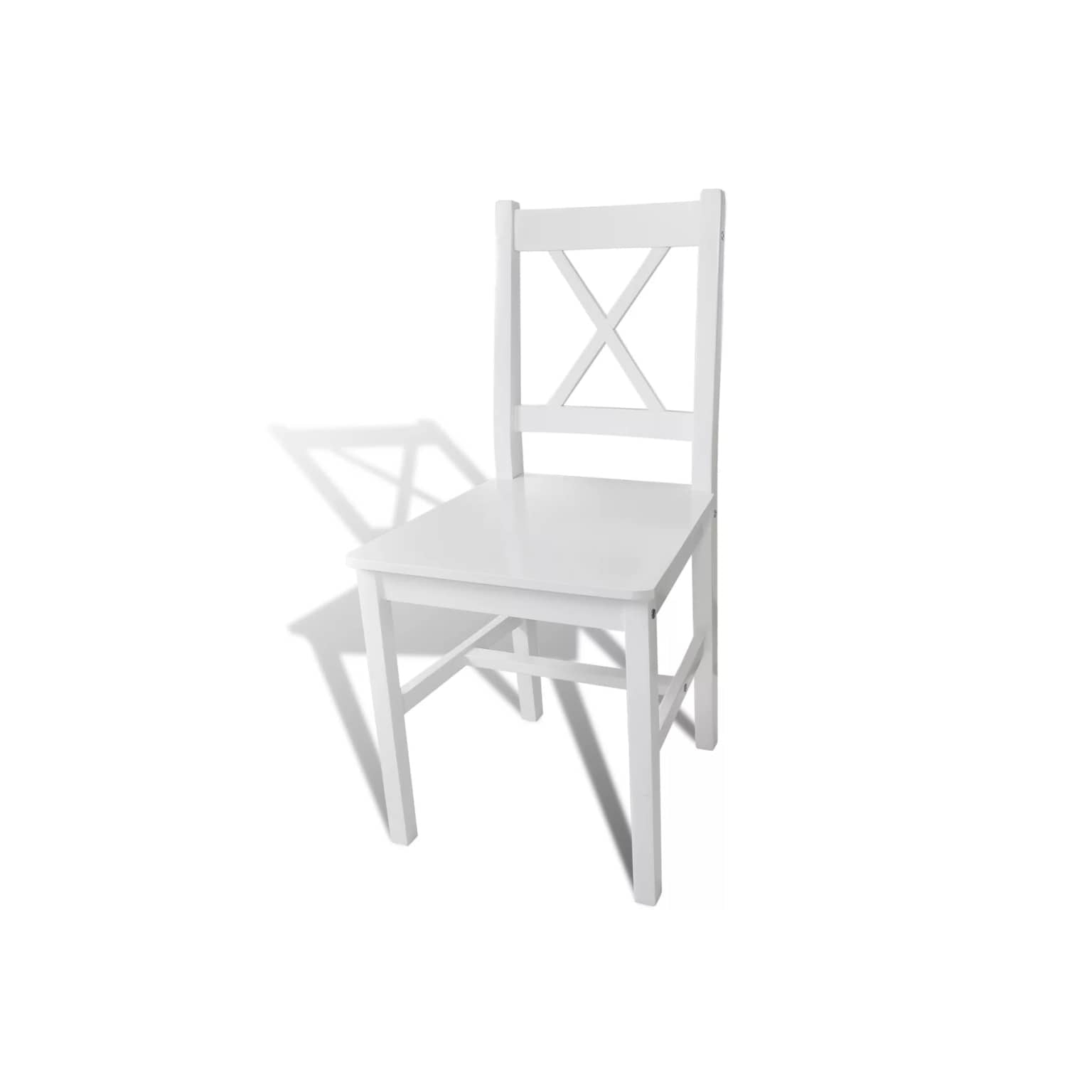 Freeze backup look for Set de 4 scaune de bucatarie cu spatar de lemn de pin, vidaXL, Alb - eMAG.ro