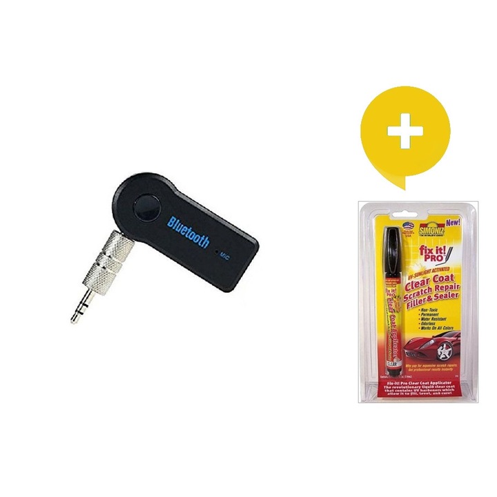 Kit - FM adó, Earldom, ET-201J, 3,5 mm, Bluetooth, fekete - 14970 + Fix it toll karcolások eltávolításához
