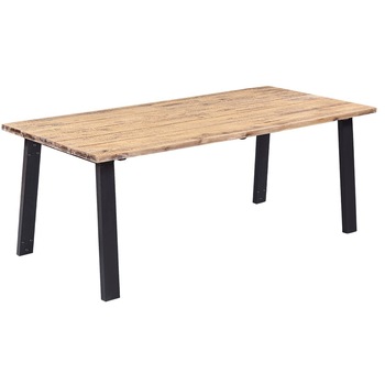 Masa de bucatarie, vidaXL, Lemn de salcam si picioare metalice, Maro, 170 x 90 x 75 cm Masa de bucatarie, vidaXL, Lemn de salcam si picioare metalice, Maro, 170 x 90 x 75 cm