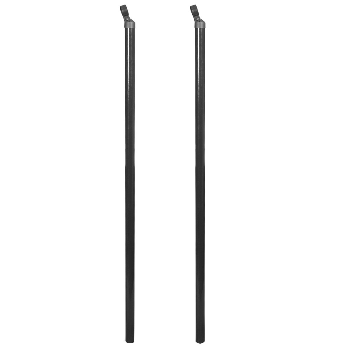 Set de 2 bucati de stalp pentru gard, vidaXL, Otel, 115 cm, Gri