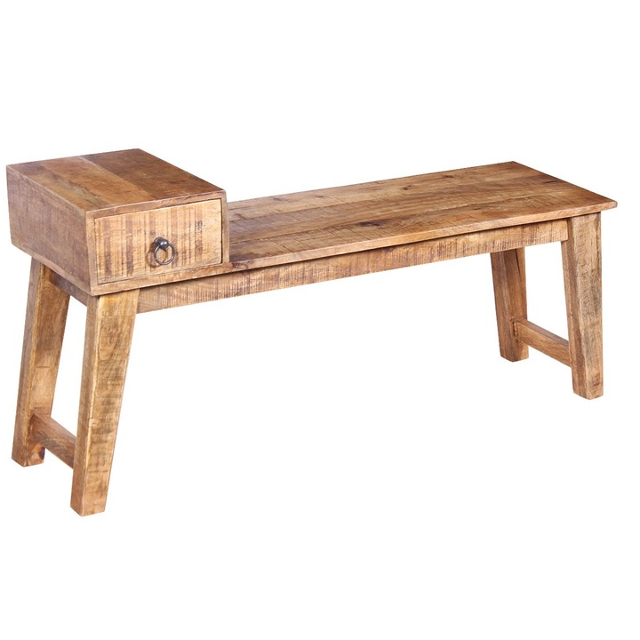 Пейка за антре vidaXL, Дървена, Кафяв, 120 x 36 x 60 см