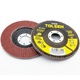 Disc lamelar abraziv TOLSEN 125 mm, 120#, Oxid de aluminiu, Intaritura fibre, Taiere si slefuire otel/lemn, MPA aprobat, Uz profesional