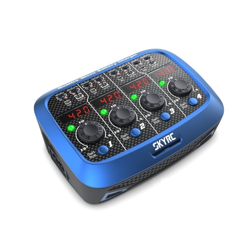 Incarcator analizor SkyRc QUATTRO pentru 4Wx4 celule LiPo pentru Micro/Micro R./MX/mCPX
