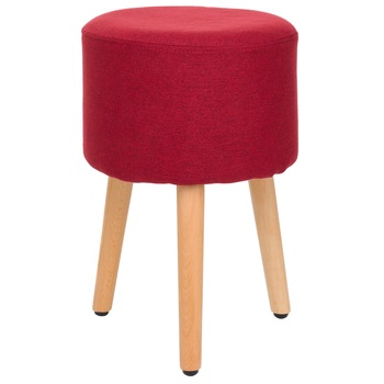 Taburet QMOBILI Sari Bordo, stofa, 3 picioare lemn fag Taburet QMOBILI Sari Bordo, stofa, 3 picioare lemn fag