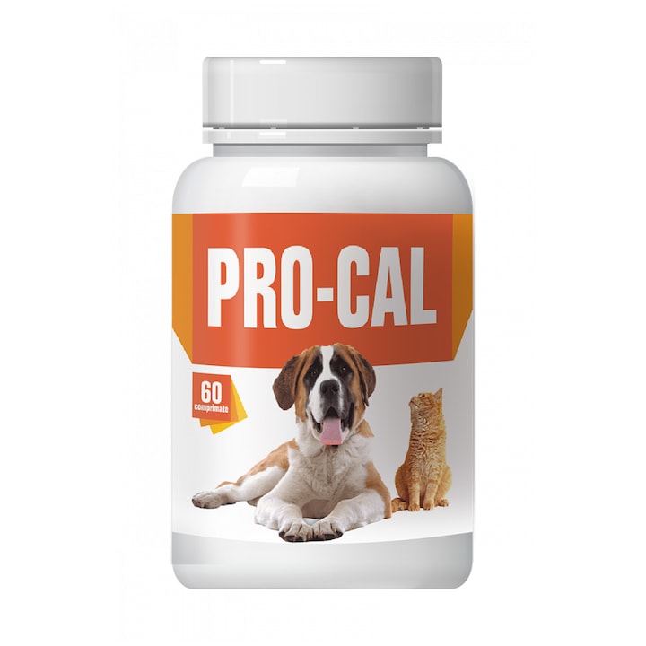 Supliment nutritiv pentru caini si pisici Pasteur Pro-Cal, 60 tablete