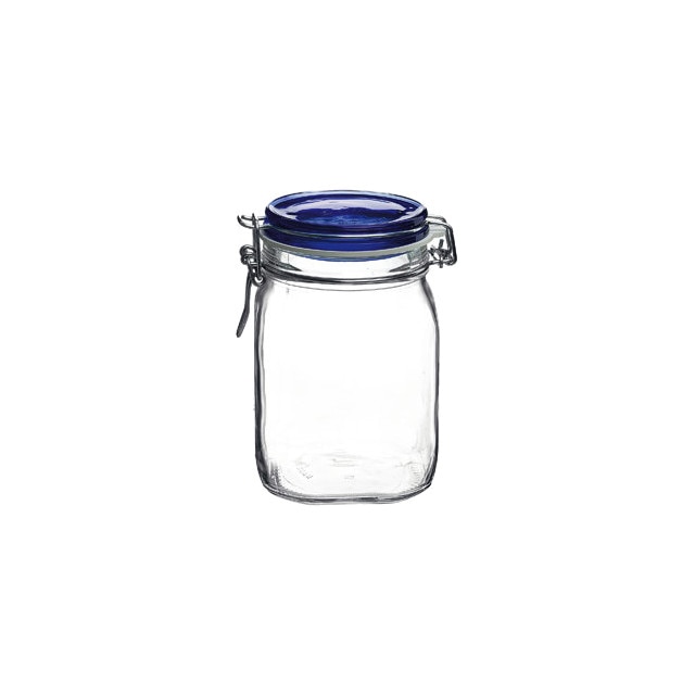 Borcan sticla cu inchidere ermetica 500ml BORMIOLI FIDO albastru