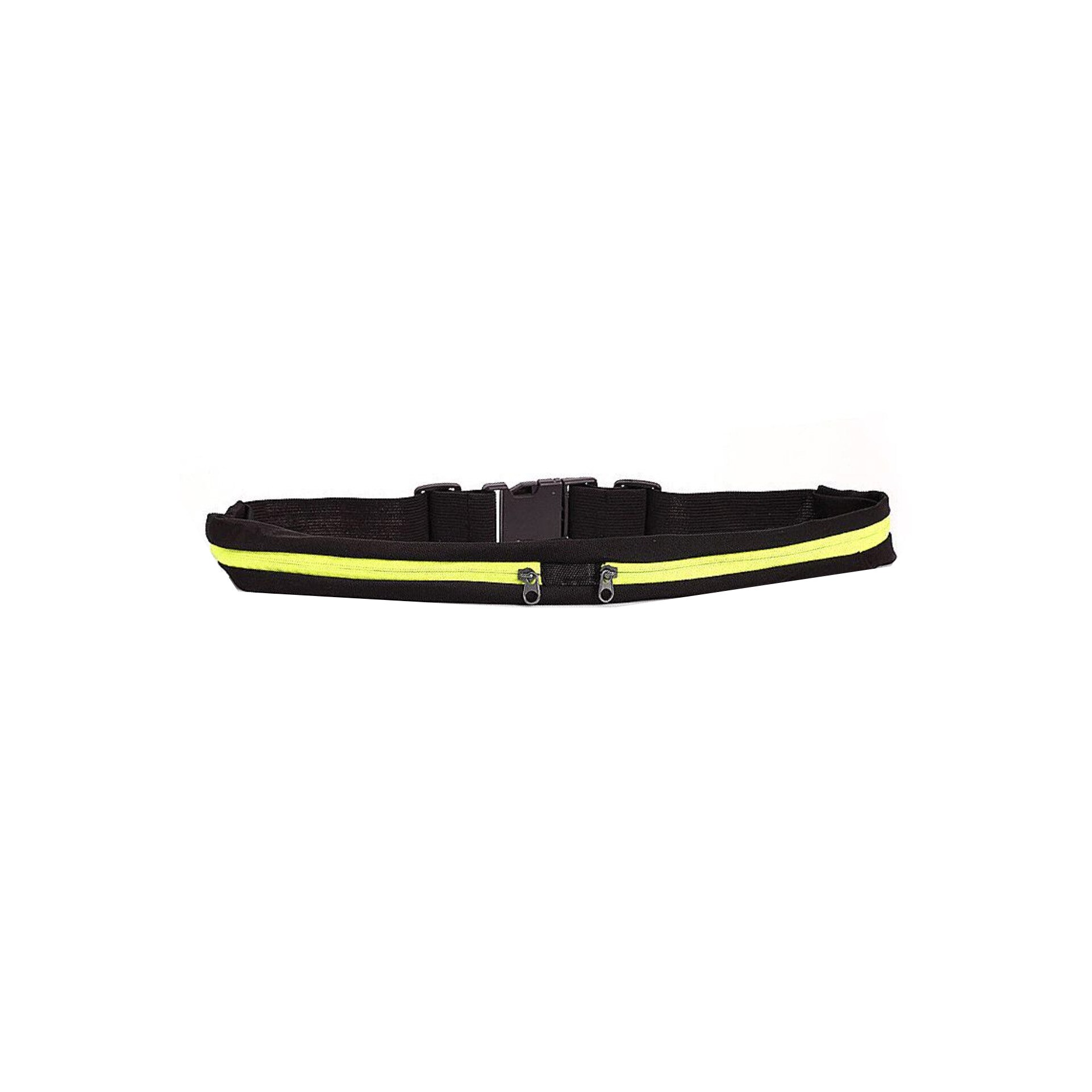 Borseta sport pentru alergat compartimentata cu buzunare pentru telefon mobil si accesorii, centura elastica si reglabila, Galben