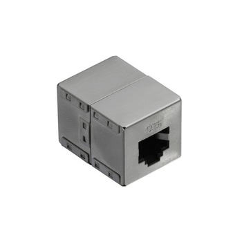 Adaptor cu carcasa metalica , LogiLink , Inline 1:1 Cat.6 RJ45 STP , gri Adaptor cu carcasa metalica , LogiLink , Inline 1:1 Cat.6 RJ45 STP , gri
