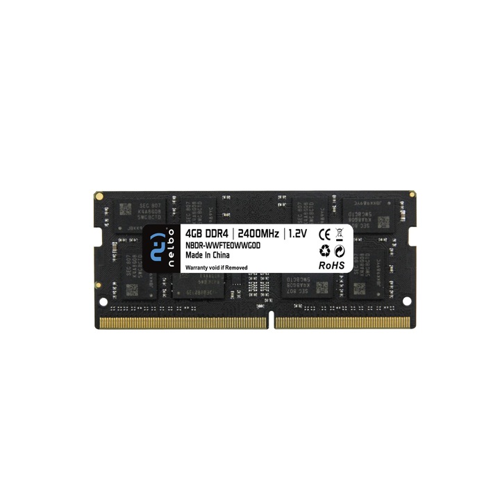 NELBO RAM Memória, 4 GB, sodimm ddr4, 2400 Mhz, laptophoz