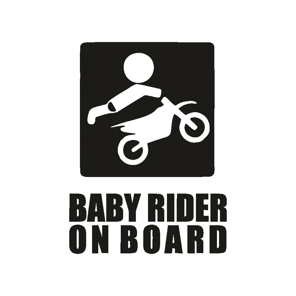 Sticker decorativ, Auto, Tuning, baby rider on board, PVC autocolant, Negru,17 x 12 cm