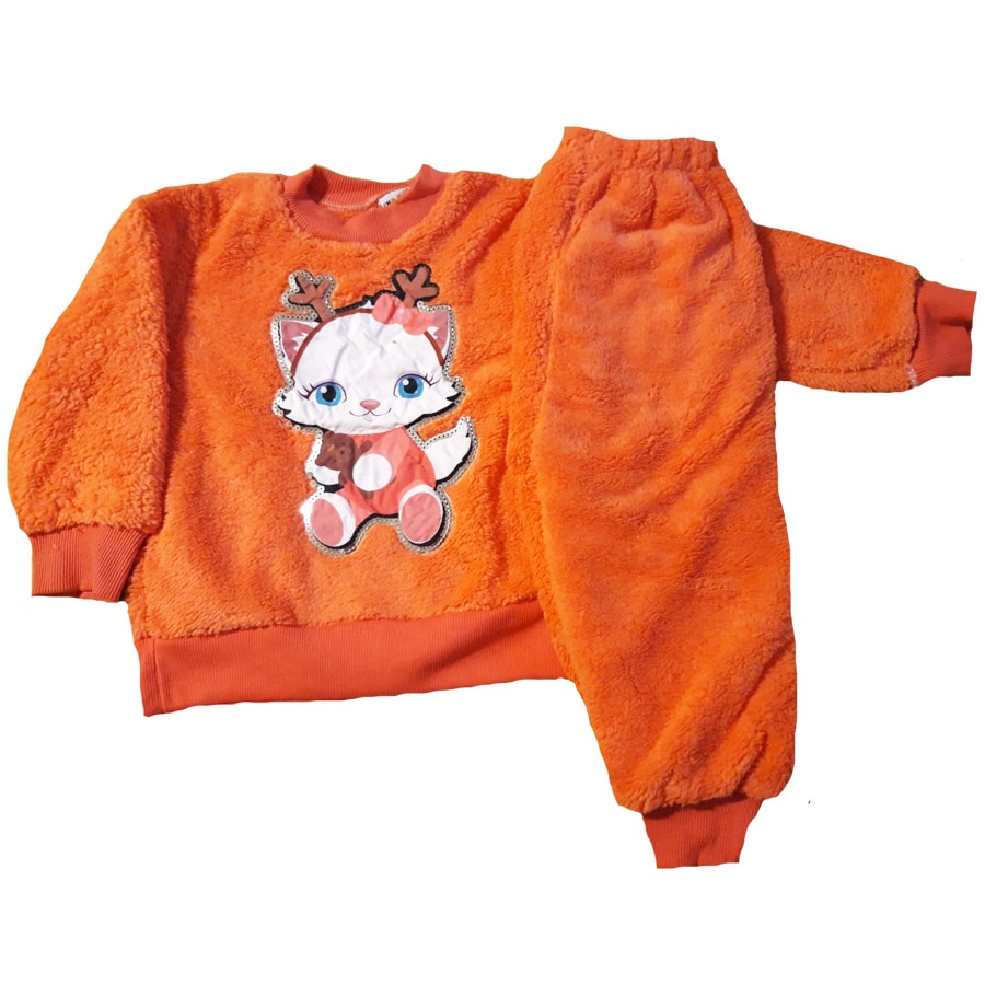 قاطرة Meyella عديم الرائحة  Pijama pufoasa Cocolino copii, bumbac, portocaliu, pisicuta, 1-2 ani -  eMAG.ro