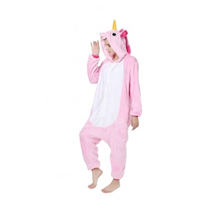Pijama copii unicorn roz 9-10 ani, onesie, pufoasa - eMAG.ro