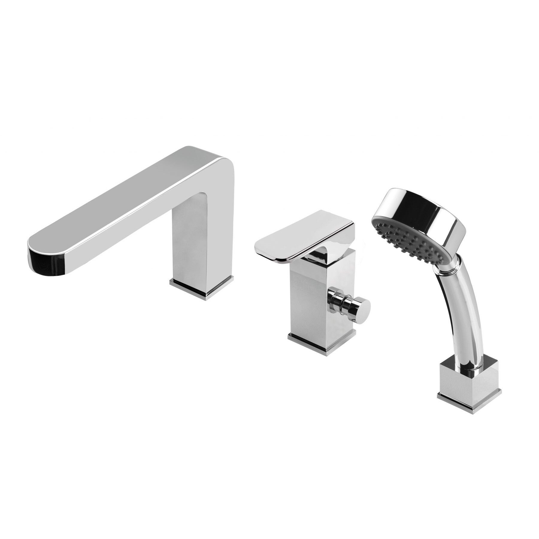 Set 3 baterii cada cu montaj in 3 orificii Azalia BDA 013M, finisaj cromat