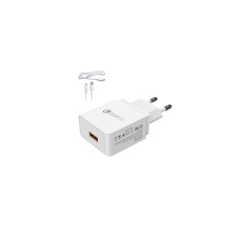 Incarcator priza Maxcell Qualcomm 3.0 Quick Charge + Cablu Lightning Incarcator priza Maxcell Qualcomm 3.0 Quick Charge + Cablu Lightning