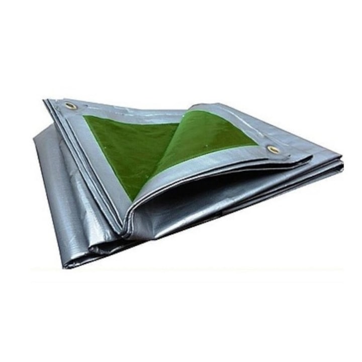 Ponyva vízhatlan ezüst/zöld 6×10 m 133 g/m2