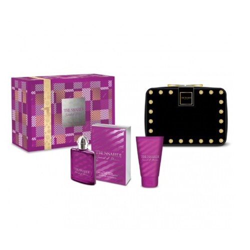 Set cadou Trussardi Sound Of Donna, Femei, Apa de Parfum 100 ml + Lotiune de corp 100 ml + Geanta
