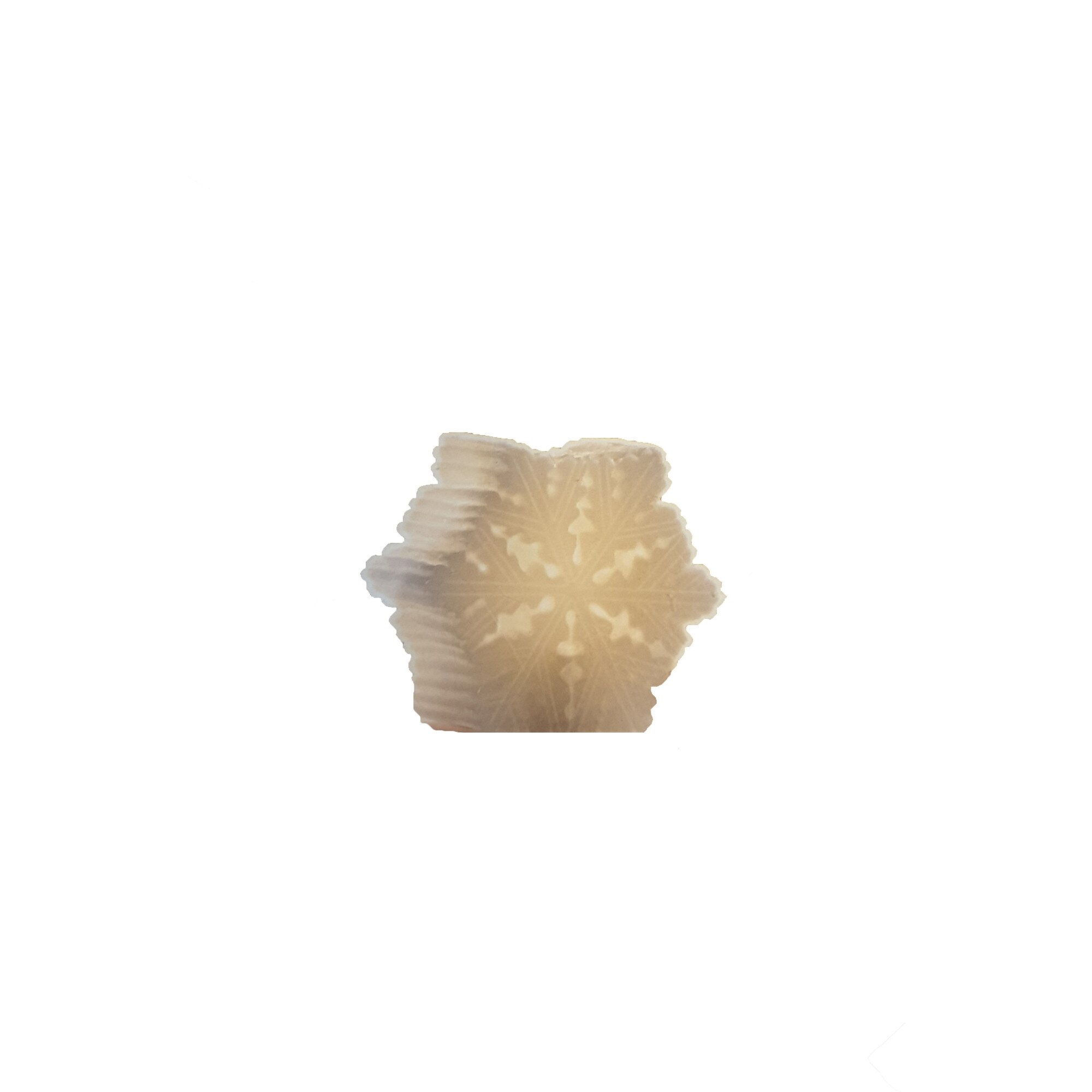 Decoratiune Craciun ceara naturala fulg cu led, 70x80mm, Melinera