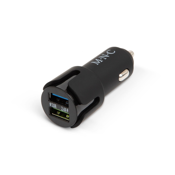 M.N.C szivargyújtó adapter12v 24v univerzális 2x USB csatlakozóval Autós szivargyújtó adapter 2 USB aljzattal - Fekete54931bk