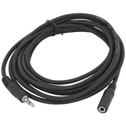 Cablu audio prelungitor cu mufa Jack 3,5mm, mama si tata, cablu ultra rezistent si flexibil, 8 metri, Negru