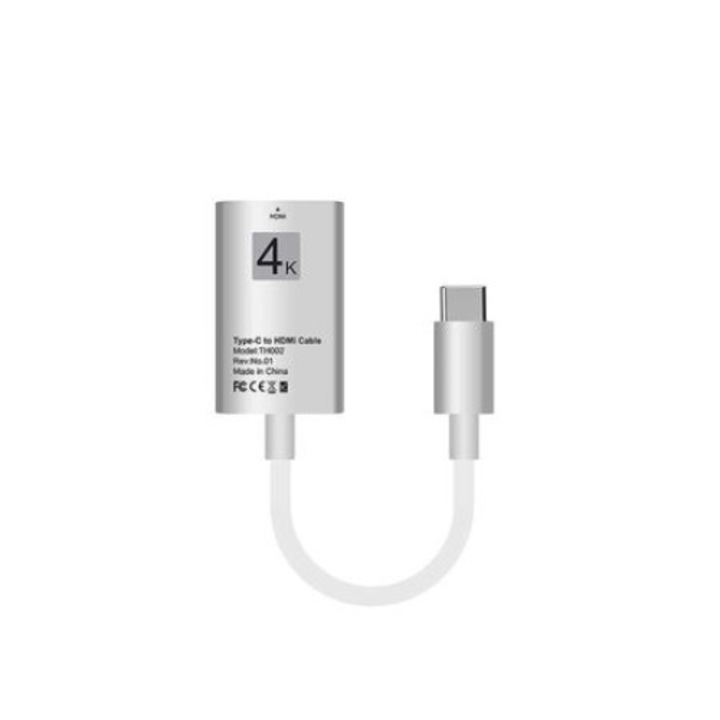 USB 3.1 Type C към HDMI 4K кабел (майка) - Type C HUB адаптер за 20 cm HDMI видео за Samsung Xiaomi и Type C Plug-in устройства, бял