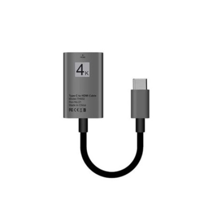 Soho USB 3.1 C típus – HDMI 4K kábel (anya) – C típusú HUB adapter HDMI videóhoz Samsung Xiaomi és C típusú eszközökhöz, 20 cm, fekete