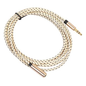 Cablu audio prelungitor cu mufa Jack 3.5mm, mama si tata, cablu ultra rezistent si flexibil, 5 metri, Auriu Cablu audio prelungitor cu mufa Jack 3.5mm, mama si tata, cablu ultra rezistent si flexibil, 5 metri, Auriu