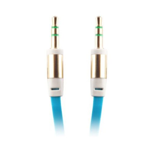 Cablu audio cu mufa Jack 3.5mm, 80cm, Albastru