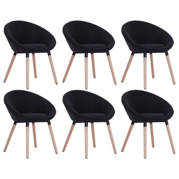 Set de 6 scaune de bucatarie, vidaXL, Negru, 63 x 55 x 76 cm, cadru lemn Set de 6 scaune de bucatarie, vidaXL, Negru, 63 x 55 x 76 cm, cadru lemn