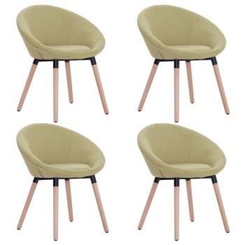 Set de 4 scaune de bucatarie, vidaXL, Verde, 63 x 55 x 76 cm, cadru lemn