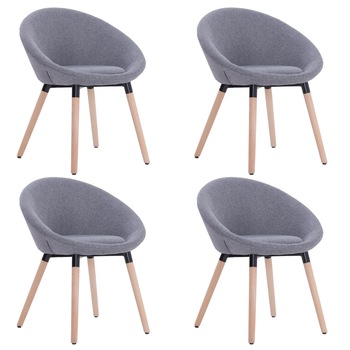 Set de 4 scaune de bucatarie, vidaXL, Gri deschis, 63 x 55 x 76 cm, cadru lemn Set de 4 scaune de bucatarie, vidaXL, Gri deschis, 63 x 55 x 76 cm, cadru lemn